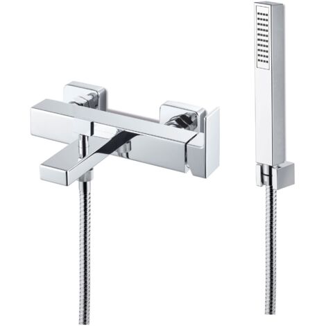 Vema Lys Bath Shower Mixer Tap with Shower Kit Wall Mounted - Chrome (1/2)