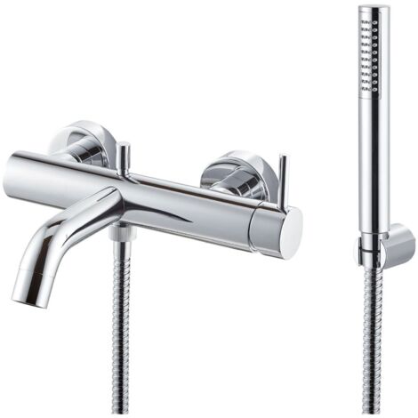 Vema Maira Bath Shower Mixer Tap with Shower Kit Wall Mounted - Chrome (1/2)