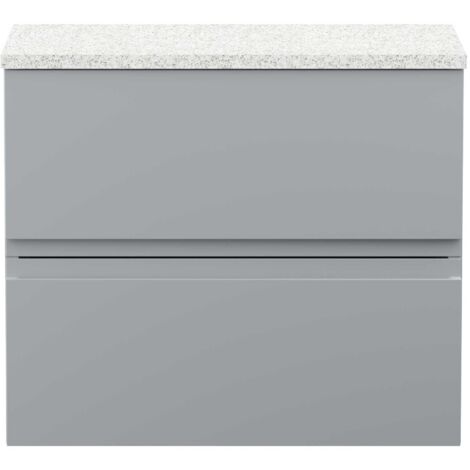 Hudson Reed Urban Wall Hung 2-Drawer Vanity Unit with Sparkling White ...