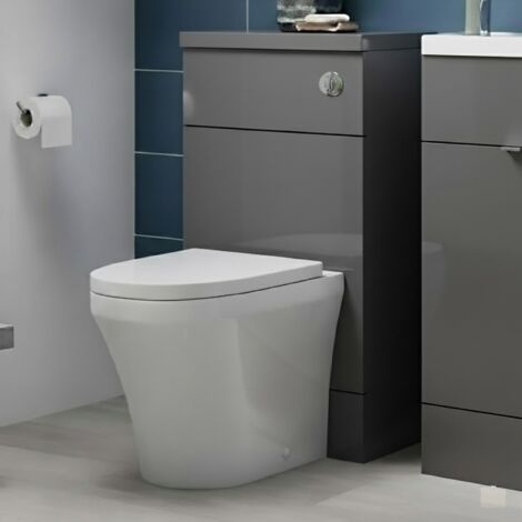 Hudson Reed Fusion WC Unit with Coloured Worktop 500mm Wide - Gloss Grey