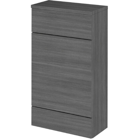 Hudson Reed Fusion Compact WC Unit with Coloured Worktop 500mm Wide - Anthracite Woodgrain