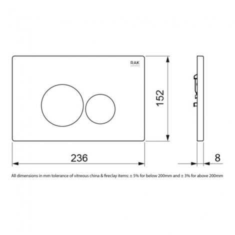 RAK Ecofix Round Dual Flush Plates - Matt Black