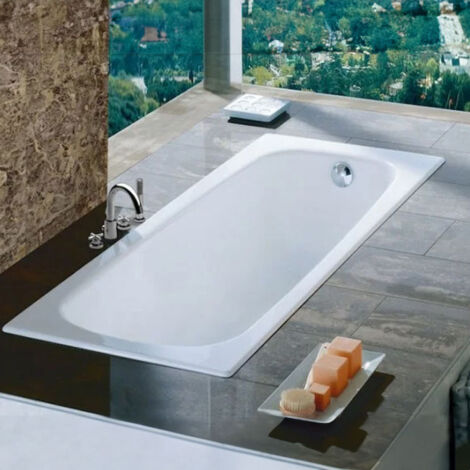 Roca Contesa Eco Rectangular Steel Bath 1700mm x 700mm 2 Tap Holes (inc Leg Set) (1/4)