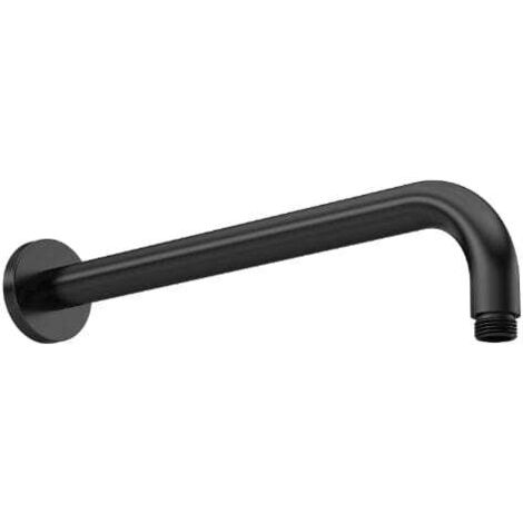 Nuie Arvan Round Wall Mounted Shower Arm 335mm Length - Matt Black (1/5)