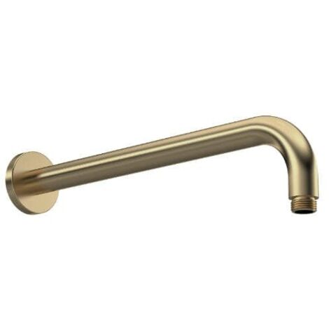 Nuie Arvan Round Wall Mounted Shower Arm 335mm Length - Brushed Brass (1/5)