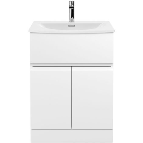 Hudson Reed Urban Floor Standing Vanity Unit with Basin 4 Satin white - 600mm Wide (1/5)