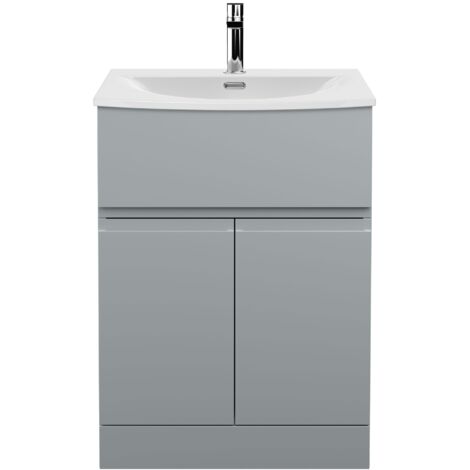 Hudson Reed Urban Floor Standing Vanity Unit with Basin 4 Satin Grey - 600mm Wide (1/5)