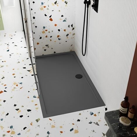 Nuie Pearlstone Grey Slate Effect Rectangular Shower Tray 1200mm x 1000mm