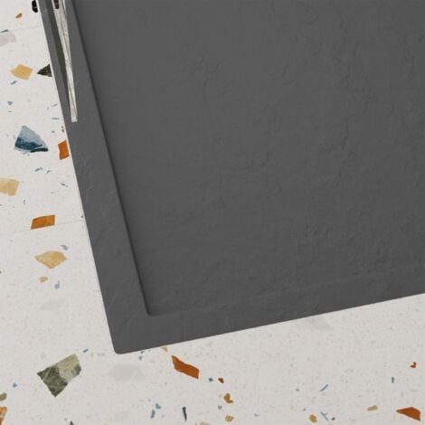 Nuie Pearlstone Grey Slate Effect Rectangular Shower Tray 1200mm x 1000mm