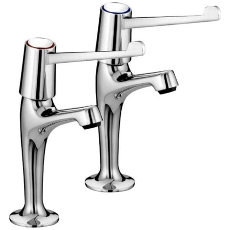 Bristan Value High Neck Kitchen Sink Taps Pair with 6 Inch Lever Handles - Chrome (1/2)