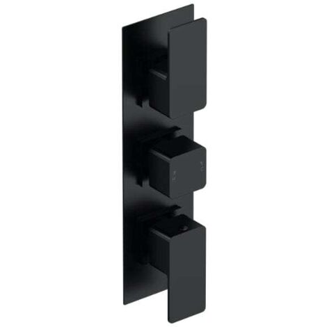 Nuie Windon Thermostatic Concealed Shower Valve Triple Handle - Matt Black (1/5)