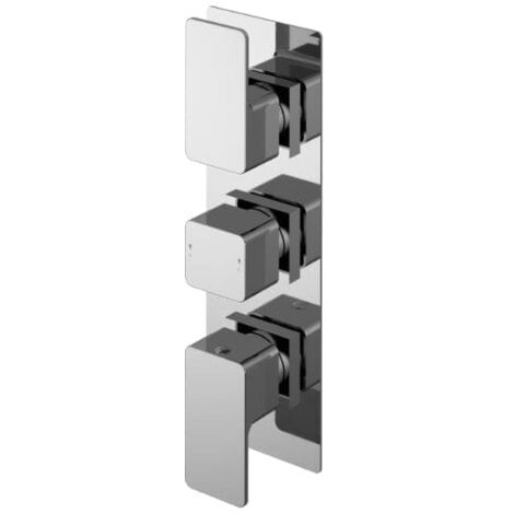 Nuie Windon Chrome Triple Concealed Thermostatic Shower Valve with Diverter - WINTR03