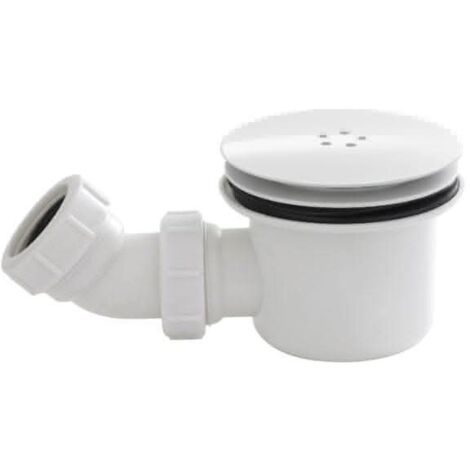 Hudson Reed White 90mm Fast Flow Shower Tray Waste with White Cover
