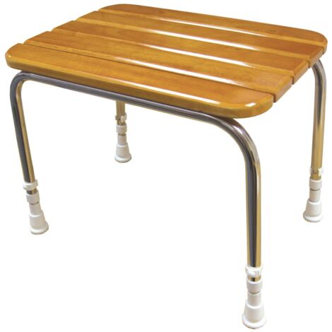 AKW Wooden Freestanding Shower Stool 555mm x 372mm