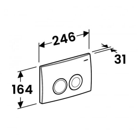 Geberit Delta25 Flush Plate for Dual Flush - Matt Chrome Plated