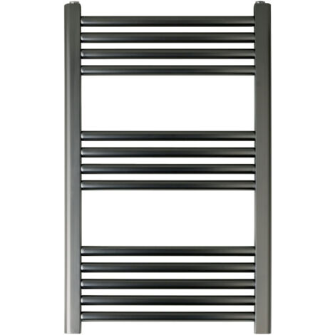 JTP Vos Designer Heated Towel Rail 800mm H x 500mm W Brushed Black