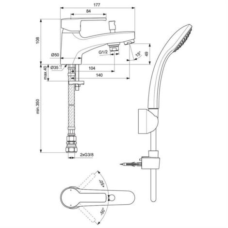 Ideal Standard Calista Single Lever Bath Shower Mixer Tap - Chrome