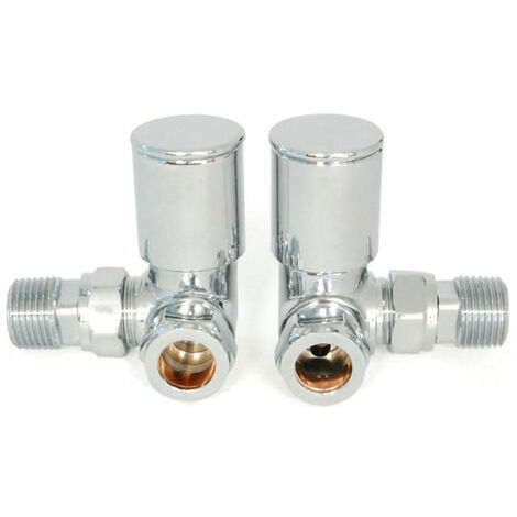 Hudson Reed Minimalist Chrome Manual Angled Radiator Valves (Pair)