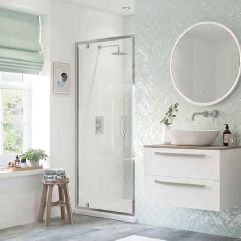 Signature Inca Pivot Shower Door 760mm Wide - 6mm Glass (1/4)