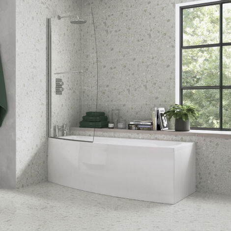 Signature Sustain Spacesaver Rectangular Shower Bath with Front Panel and Screen 1700mm x 740mm Left Handed (1/5)