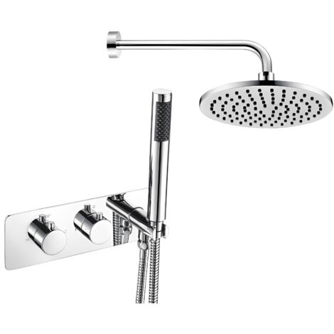 Signature Revive Pack One Twin Concealed Mixer Shower with Handset and ABS Fixed Head - Chrome (1/3)