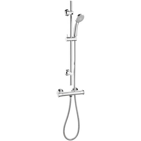 Signature Emerge Thermostatic Bar Mixer Shower with Adjustable Shower Riser Kit - Chrome (1/2)