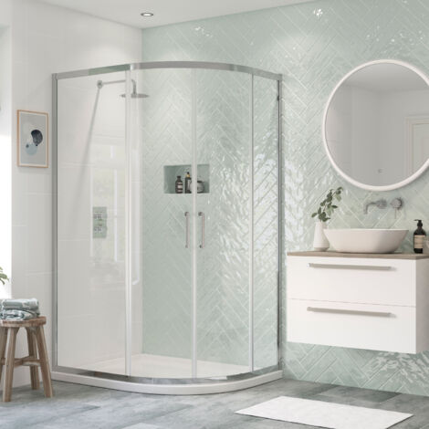 Signature Inca 2-Door Offset Quadrant Shower Enclosure 1200mm x 900mm - 8mm Glass (1/2)