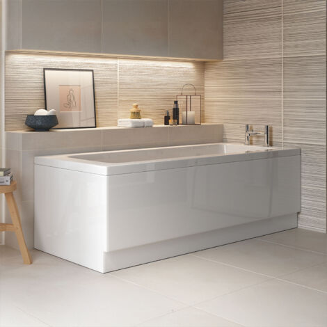 Signature Hermes Supercast Single Ended Rectangular Bath 1700mm x 700mm 0 Tap Hole (inc Leg Set) (1/5)