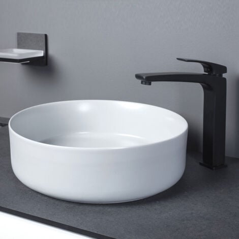 Signature Olmec Round Countertop Basin with Unslotted Waste 355mm Wide ...