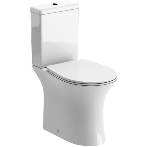 Signature Indus Open Back Close Coupled Rimless Toilet with Push Button ...