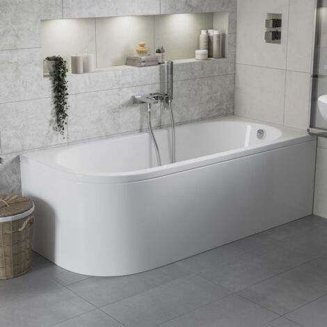 Signature Boost J-Shaped Rectangular Corner Bath 1700mm x 725mm Right Handed (inc Panel) (1/5)