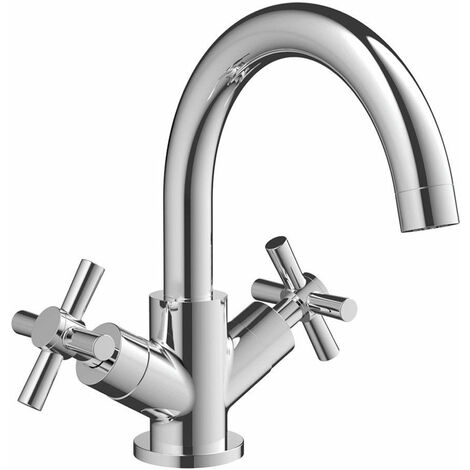 Signature Scope Basin Mixer Tap Dual Handle with Waste - Chrome (1/2)