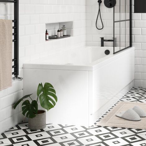 Signature Hermes Single Ended Rectangular Bath 1700mm x 750mm 0 Tap Hole (inc Leg Set) (1/5)