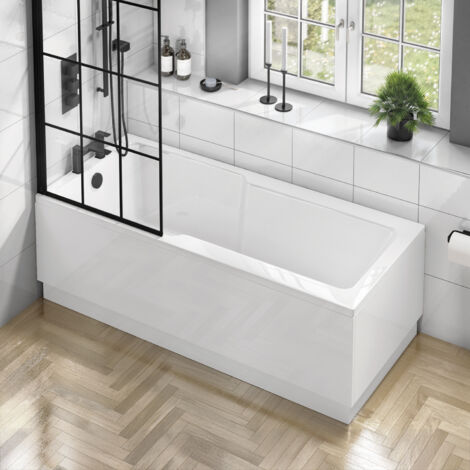 Signature Shine Single Ended Rectangular Shower Bath 1700mm x 750mm 0 Tap Hole (inc Leg Set) (1/4)