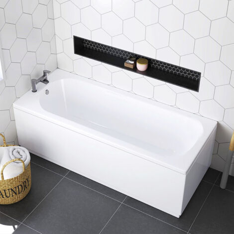 Signature Heracles Single Ended Rectangular Steel Bath 1600mm x 700mm 2 Tap Hole (inc Leg Set)
