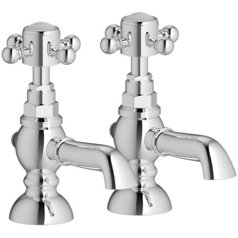 Signature Kensington Basin Taps Pair Pillar Mounted - Chrome