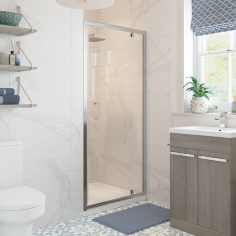 Signature Verve Pivot Shower Door 760mm Wide - 6mm Glass (1/3)