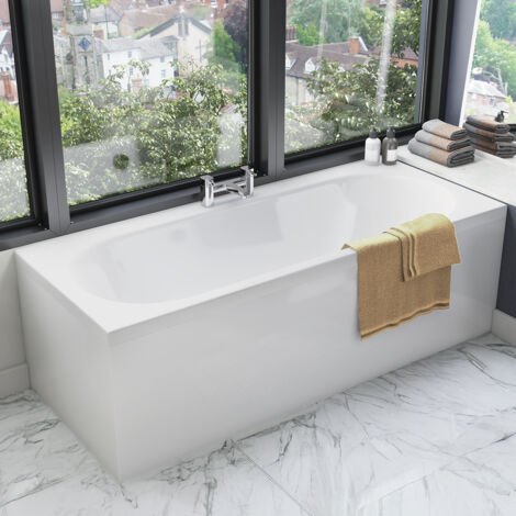 Signature Olympus Supercast Double Ended Rectangular Bath 1700mm x 700mm 0 Tap Hole (inc Leg Set) (1/5)