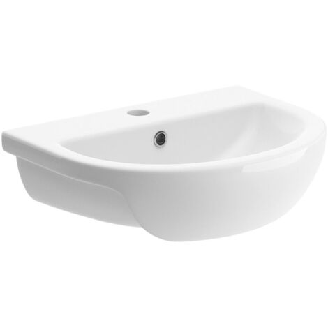 Signature Zeus Semi-Recessed Basin 500mm Wide - 1 Tap Hole (1/2)