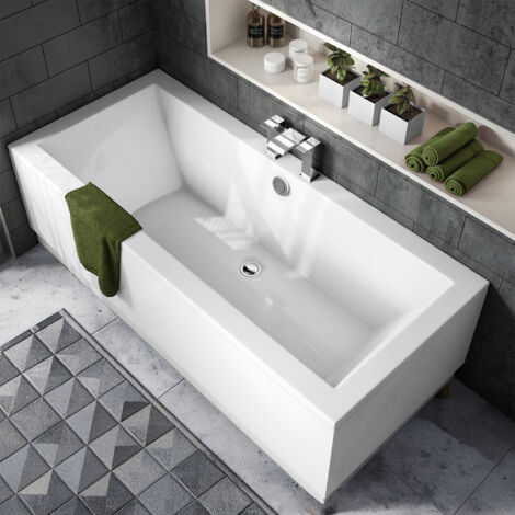 Signature Hermes Supercast Double Ended Rectangular Bath 1700mm x 750mm 0 Tap Hole (inc Leg Set) (1/5)