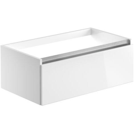 Signature Stockholm Wall Hung 1-Drawer Vanity Unit 815mm Wide - White Gloss (1/4)