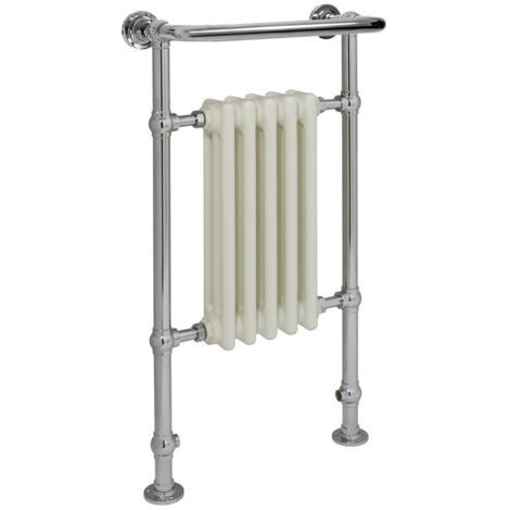 Signature Dawn Traditional Radiator Heated Towel Rail 965mm H x 538mm W - White (1/3)