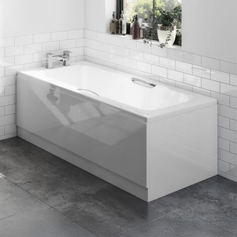 Signature Hestia Single Ended Rectangular Bath with Twin Grips 1600mm x 700mm 0 Tap Hole (inc Leg Set)