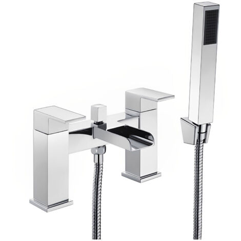 Signature Victoria Bath Shower Mixer Tap Pillar Mounted - Chrome (1/2)