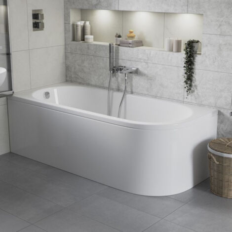 Signature Boost J-Shaped Rectangular Corner Bath 1500mm x 725mm Left Handed (inc Panel)