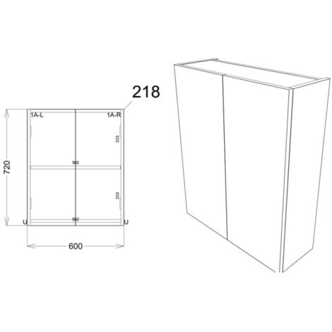 Signature Oslo 2-Door Mirrored Bathroom Cabinet 600mm Wide - Matt Graphite Grey