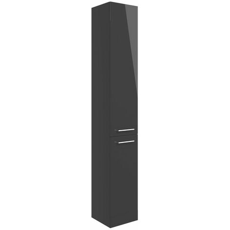 Signature Gothenburg Floor Standing 2-Door Tall Unit 350mm Wide - Anthracite Gloss (1/3)