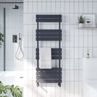 Orbit Life Flat Panel Heated Towel Rail 800mm H x 450mm W - Anthracite