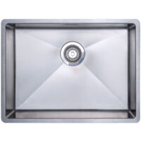 Prima+ R10 1.0 Bowl Undermount/Inset Large Kitchen Sink with Waste Kit 590mm L x 440mm W - Stainless Steel