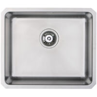 Prima+ R25 1.0 Bowl Undermount Large Kitchen Sink with Waste Kit 530mm L x 450mm W - Stainless Steel